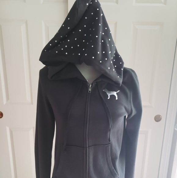 šVS PINK HTF RAINBOW RHINESTONE HOODIE - Picture 2 of 5